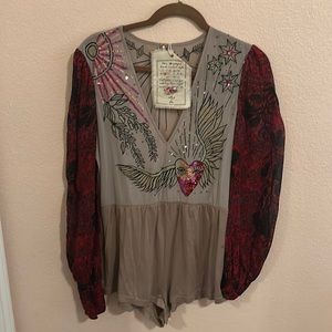 Vintage Free People Bodysuit Dress with stunning sequin detail! New with tags!